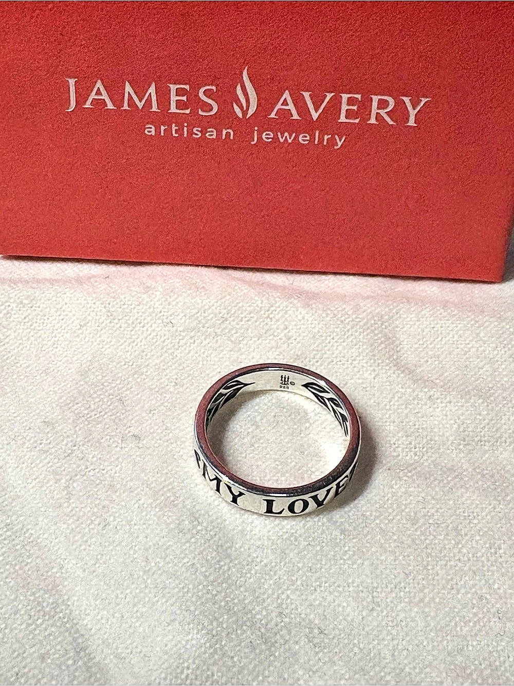 Retired James Avery My Love Ring Engraved Silver Ring
